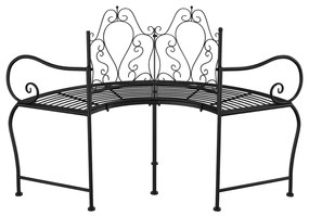 vidaXL Παγκάκι Δέντρου Μαύρο 150 εκ. από Ατσάλι