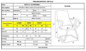 BF3300V ΠΟΛΥΘΡΟΝΑ ΓΡΑΦΕΙΟΥ ΕΠΙΣΚΕΠΤΗ, ΜΕΤΑΛΛΟ ΒΑΣΗ ΧΡΩΜΙΟ PU ΑΣΠΡΟ