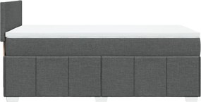 vidaXL Κρεβάτι Boxspring με Στρώμα Σκούρο Γκρι 100x200 εκ. Υφασμάτινο