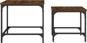 vidaXL Τραπεζάκια Ζιγκόν 2 τεμ. Καφέ Δρυς από Επεξεργασμένο Ξύλο