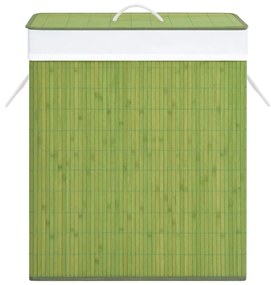 Καλάθι Άπλυτων με 1 Τμήμα Πράσινο 83 Λίτρα από Μπαμπού - Πράσινο