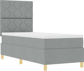 vidaXL LED Κρεβάτι με βάθρο Ανοιχτό γκρι 80 x 200 cm ύφασμα