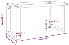 Πόδια Τραπεζιού Σαλονιού σε Σχήμα «Ο» 90x40x43 εκ. Ατσάλι 357877