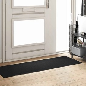 vidaXL Χαλάκι Εξώπορτας Μαύρο 60 x 180 cm 100% Πολυαμίδιο