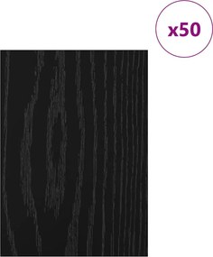 vidaXL Διακοσμητικά Πάνελ 50 pcs Μαύρη Οξυά 15 x 21 x 0.27 εκ.