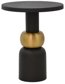 Βοηθητικό τραπέζι Enville Inart μαύρο-χρυσό μέταλλο Φ51x62.5εκ Model: 287-000001