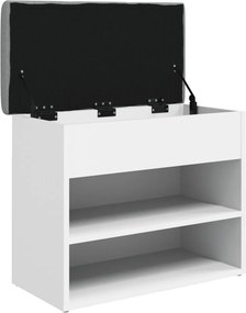 vidaXL Παγκάκι Παπουτσιών Λευκό 62 x 32 x 50 εκ. από Τεχνητό Ξύλο