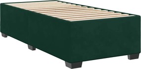 vidaXL Κρεβάτι Boxspring με Στρώμα Σκούρο Πράσινο 100x200εκ. Βελούδινο