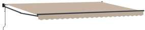 vidaXL Αντιανεμικό Μπεζ 500 x 300 x 165 εκ. Πολυέστερ και Μέταλλο