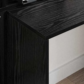 vidaXL Γραφείο Μαύρη Οξυά 138,5 x 55 x 143 εκ Επεξεργασμένο ξύλο