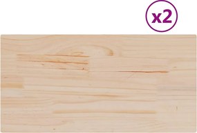 vidaXL Επιφάνειες Τραπεζιού Ορθογώνιες 2 τεμ. 60x30x2,5 εκ Μασίφ Πεύκο