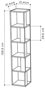 Βιβλιoθήκη στήλη Raphael μόκα 31.5x31.5x159εκ 31.5x31.5x159 εκ.