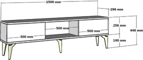 Stewehome Έπιπλο τηλεόρασης με εστία και ντουλάπι 150x30x45 cm