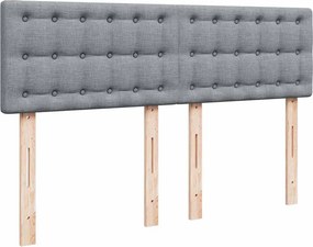 vidaXL Κρεβάτι Boxspring με Στρώμα Ανοιχτό Γκρι 140x200 εκ. Υφασμάτινο