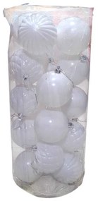 Σετ Χριστουγεννιάτικες Μπάλες 8εκ. 24τεμ Λευκό