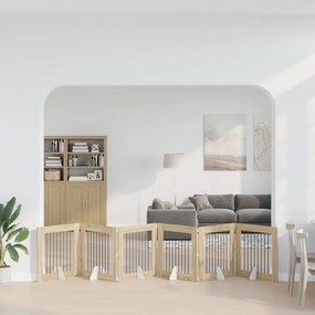 vidaXL Στερεωμένη γυαλιστερή πύλη για σκύλους 6 τμχ. Sonoma Δρυς