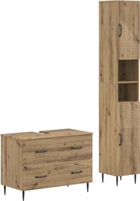 vidaXL Σετ Ντουλαπιών Μπάνιου 2 Τεμαχίων HAARLEM Artisan Δρυς
