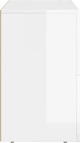 vidaXL Πλαϊνό γραφείο Υψηλής γυαλάδας λευκό 80.5 x 35 x 59 εκ.