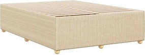 vidaXL Σκελετός Κρεβατιού Χωρίς Στρώμα Κρεμ 140x200 εκ.Υφασμάτινο