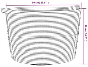 Καλάθι Απλύτων Καφέ και Λευκό Ø60x36 εκ. Βαμβακερό - Πολύχρωμο