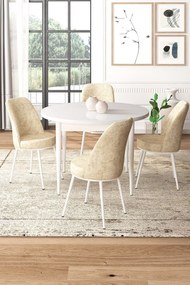 Dining Table &amp; Chairs Set (5 Pieces) Tor - White, Cream White
Cream