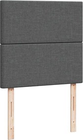 vidaXL Κρεβάτι Boxspring με Στρώμα Σκούρο Γκρι 90x200 εκ. Υφασμάτινο