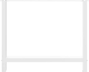 vidaXL Πόδια Τραπεζαρίας 2 τεμ. Λευκά 100x(72-73) εκ. Ατσάλι