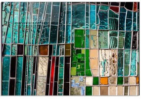 Πίνακας Γυάλινος 695CRS1177 100x70cm Multi Wallity Οριζόντιοι Glass