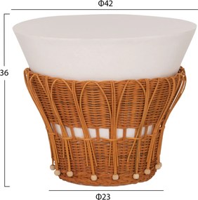 ΣΕΤ 2ΤΜΧ ΒΟΗΘΗΤΙΚΑ ΤΡΑΠΕΖΙΑ PERRAL HM21138.02 FIBER CEMENT ΛΕΥΚΟ-ΦΥΣΙΚΟ RATTAN