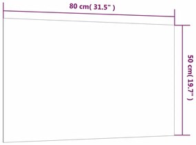 vidaXL Πίνακας Επιτοίχιος Μαγνητικός Λευκός 80 x 50 εκ. Ψημένο Γυαλί