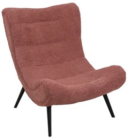 Πολυθρόνα-μπερζέρα Silla pakoworld μπουκλέ ύφασμα σε σάπιο μήλο απόχρωση 97x80x100εκ