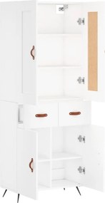 vidaXL Ντουλάπι Λευκό 69,5x34x180 εκ. από Επεξεργασμένο Ξύλο