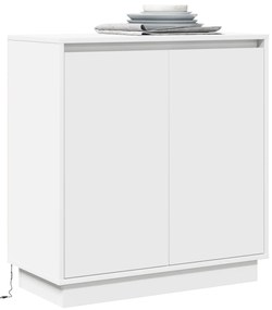 vidaXL LED Κομοδίνο Λευκό - 71x34,5x75 εκ., Φτιαγμένο από Επεξεργασμένο Ξύλο