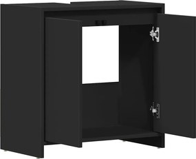 vidaXL Ντουλάπι Νιπτήρα Μαύρο 60 x 33 x 60 εκ. από Επεξ. Ξύλο