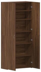 vidaXL Ντουλάπα Παπουτσιών Καφέ Δρυς 80x35,5x180 εκ. Κατασκευασμένο ξύλο