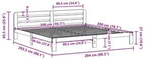 Σκελετός Κρεβ. Χωρίς Στρώμα Καφέ Κεριού 200x200 εκ Μασίφ Πεύκο - Καφέ