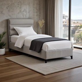 Κρεβάτι Limit pakoworld ύφασμα σε γκρι απόχρωση 120x200εκ - 323-000029
