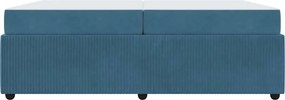 vidaXL Σκελετός Κρεβατιού με στρώμα Μπλε 200 x 200 cm ύφασμα
