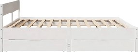 vidaXL Σκελετός Κρεβ. Χωρίς Στρώμα Λευκό 160x200 εκ Μασίφ Πεύκο