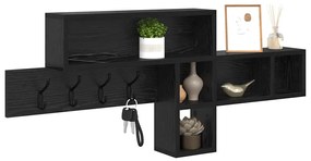 vidaXL Τοίχου Κρεμάστρα με ράφι Μαύρη δρυς 100 x 12 x 43.5 εκ
