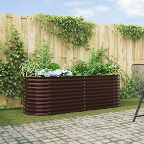 vidaXL Καφέ Ανυψωμένο Κρεβάτι Κήπου 240x80x81 cm από Γαλβανισμένο Ατσάλι