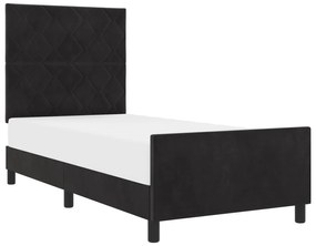 vidaXL Κρεβάτι Μαύρο 90x200 εκ Βελούδο