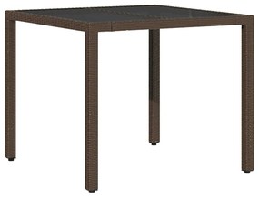 vidaXL Σέτ φαγητού για κήπο 5 pcs Καφέ Πολυ ράταν