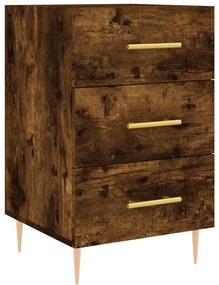vidaXL Κομοδίνο Καπνιστή Δρυς 40 x 40 x 66 εκ. από Επεξεργασμένο Ξύλο