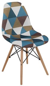 EIFFEL ΚΑΡΕΚΛΑ PATCHWORK ΜΠΛΕ 46x53xH82cm - Ύφασμα - 03-0763stk