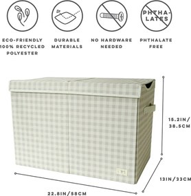 3Sprouts καλάθι για παιχνίδια με καπάκι, Gingham Beige