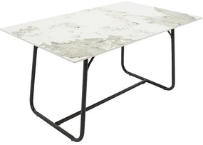 Τραπέζι Revello sintered stone λευκό μαρμάρου-μαύρο 150x90x75εκ 180x90x75 εκ.