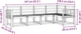 vidaXL Σειρά Καναπέ Εξωτερικού 5 τμχ. 5-θέσια Λευκό