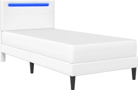 vidaXL Σκελετός Κρεβατιού με κεφαλάρι Λευκό 80 x 200 cm Τεχνητό Δέρμα