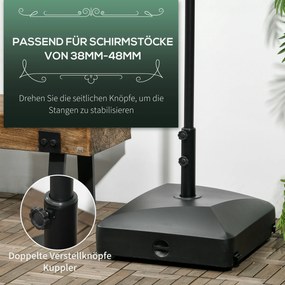 Βάση ομπρέλας, βάση ομπρέλας, θήκη ομπρέλας, 54,5 x 54,5 x 46,5 cm, μαύρο